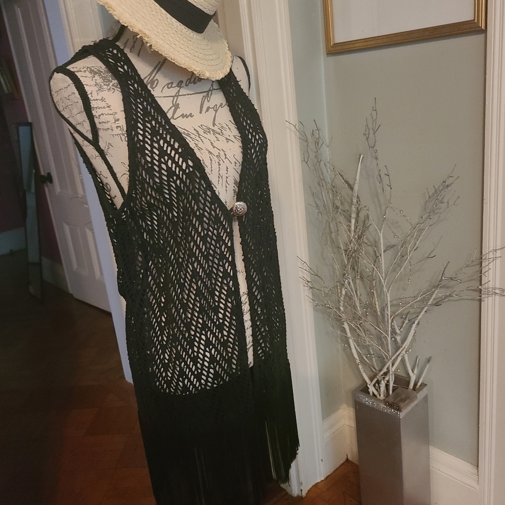 HP🔥🔥🔥Fringe net see through vest or coverup - Picture 5 of 7
